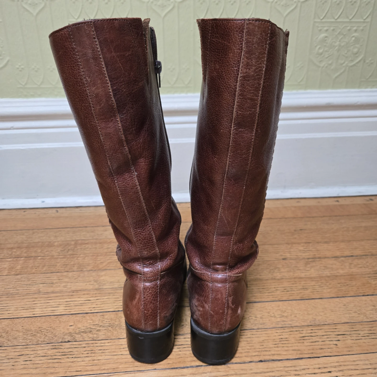 Brown Leather Knee-High Boots - photo 2