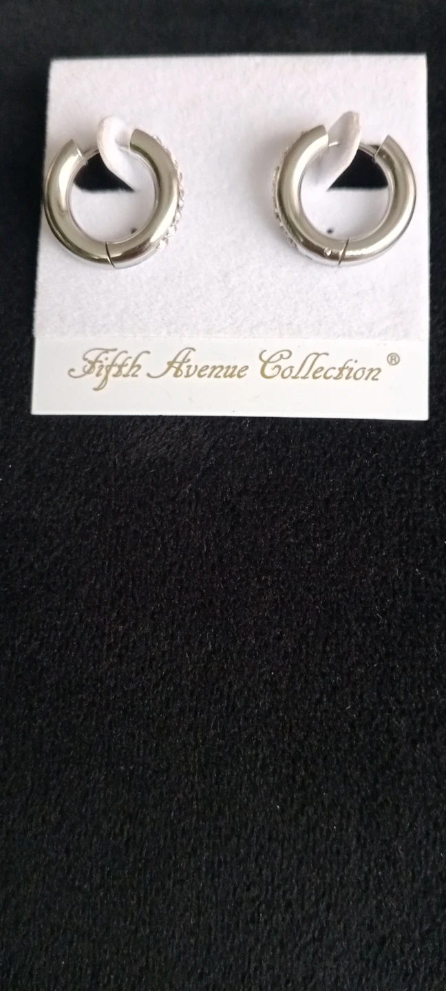 Fifth Avenue Collection Hoop Earrings with Swarovski Crystals