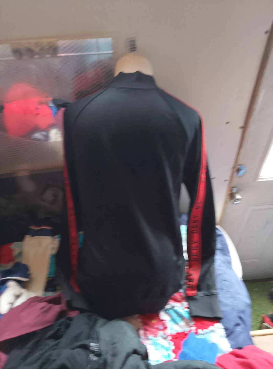 DKNY Black Track Jacket with Red Logo Tape - photo 2