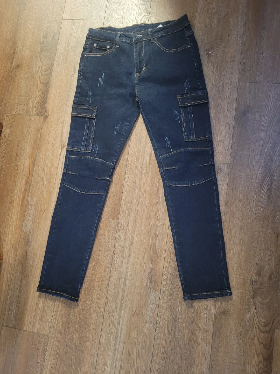 Men's Blue Denim Cargo Jeans Size 32