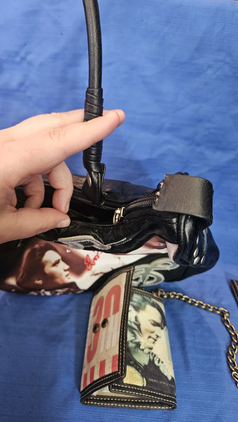 Elvis Presley Themed Black Handbag with New Wallet - photo 2