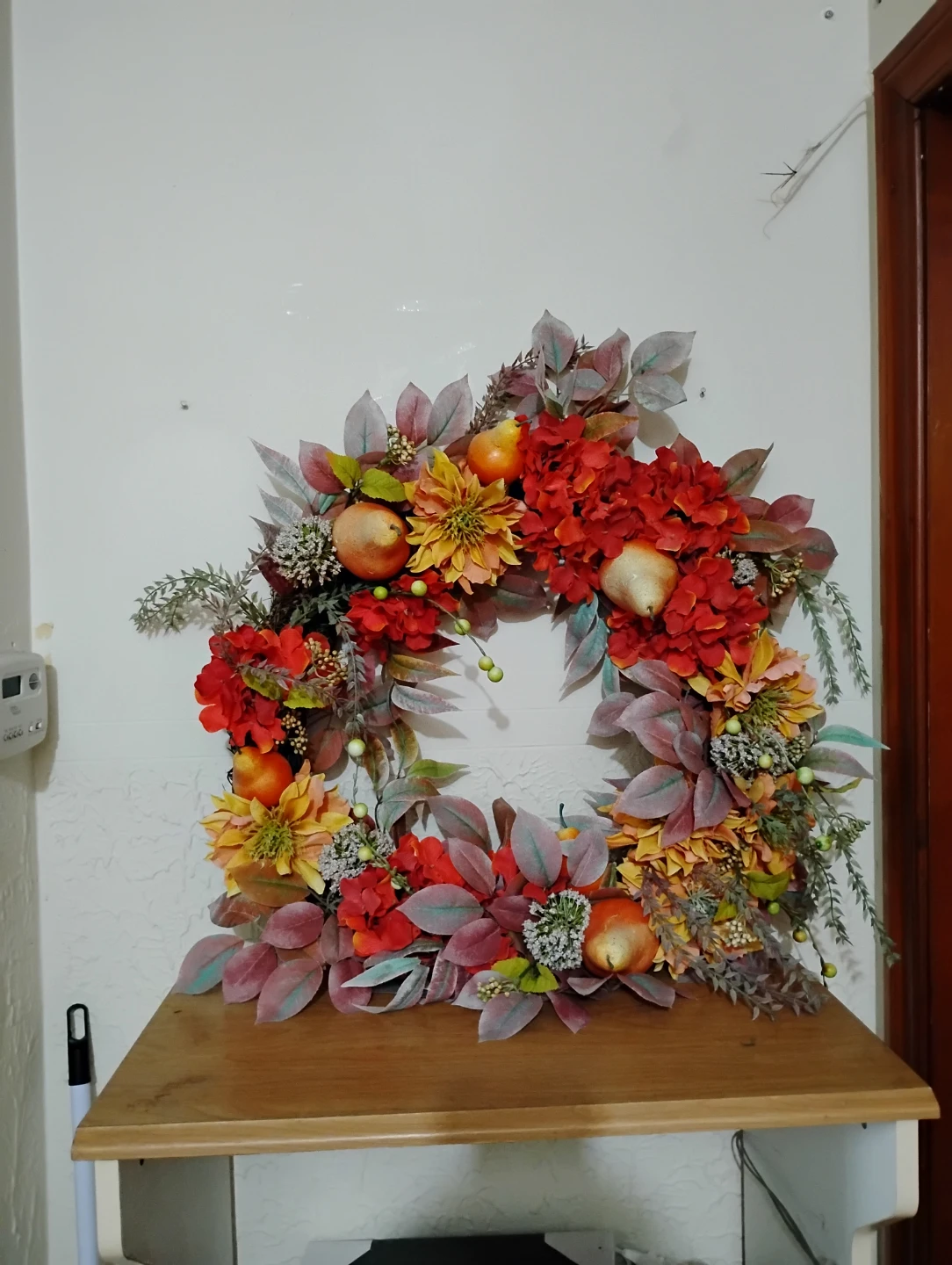 Fall Floral Wreath with Pears and Apples - photo 2