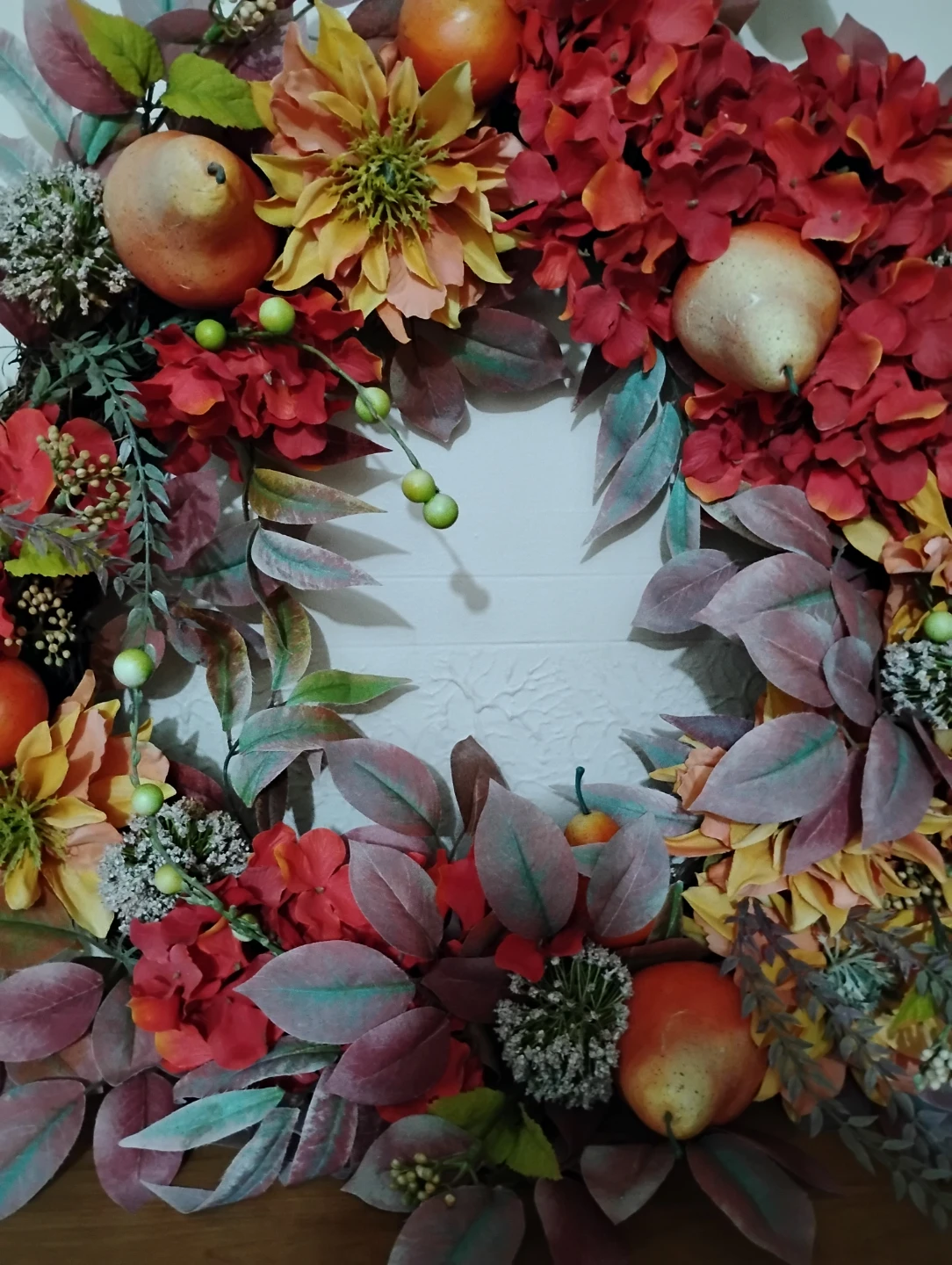 Fall Floral Wreath with Pears and Apples - photo 4