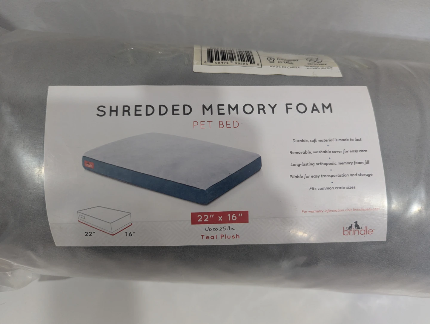 Brindle Shredded Memory Foam Pet Bed - photo 4