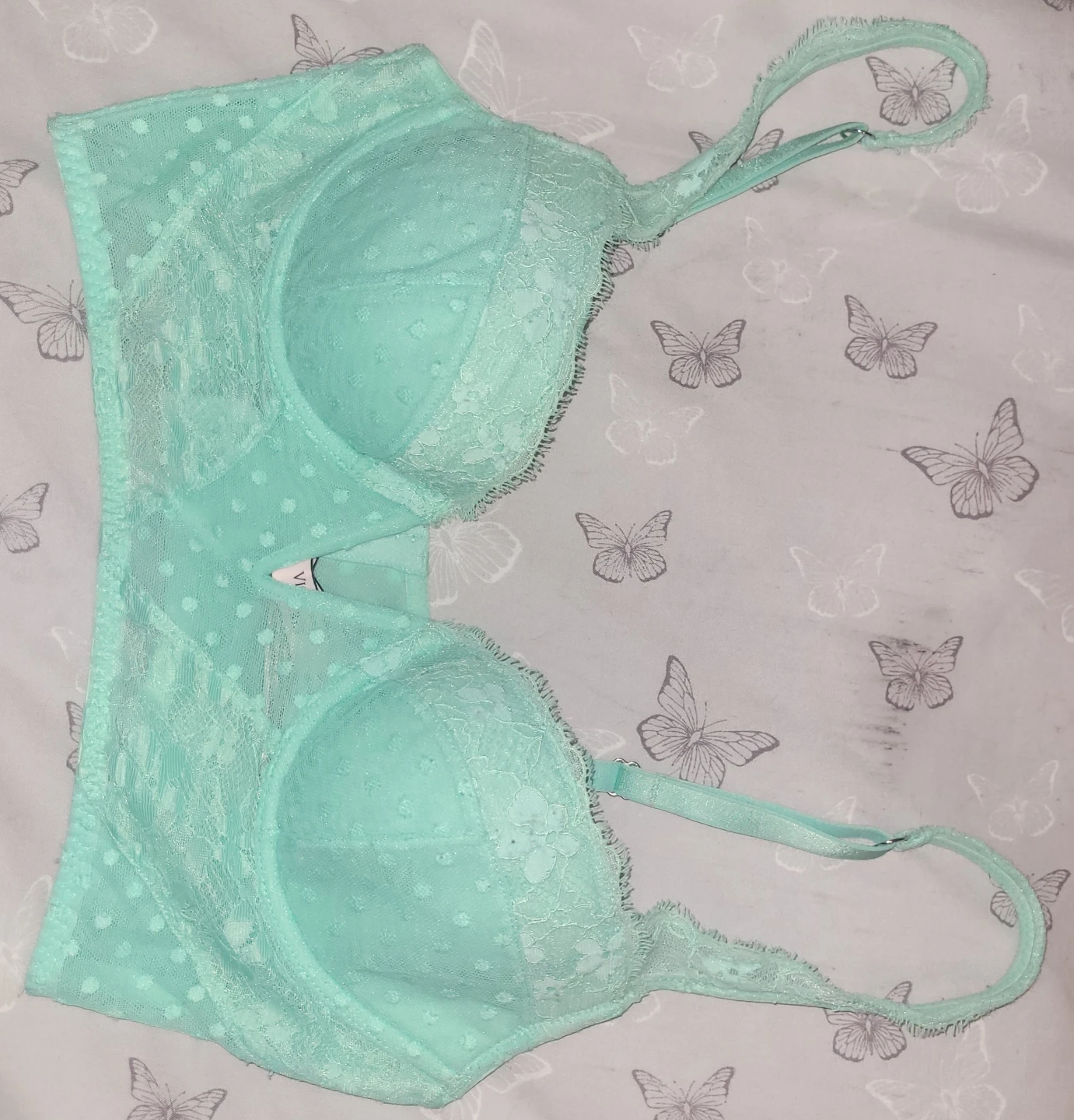 La Senza Light Blue Polka Dot Bra 34B/B75