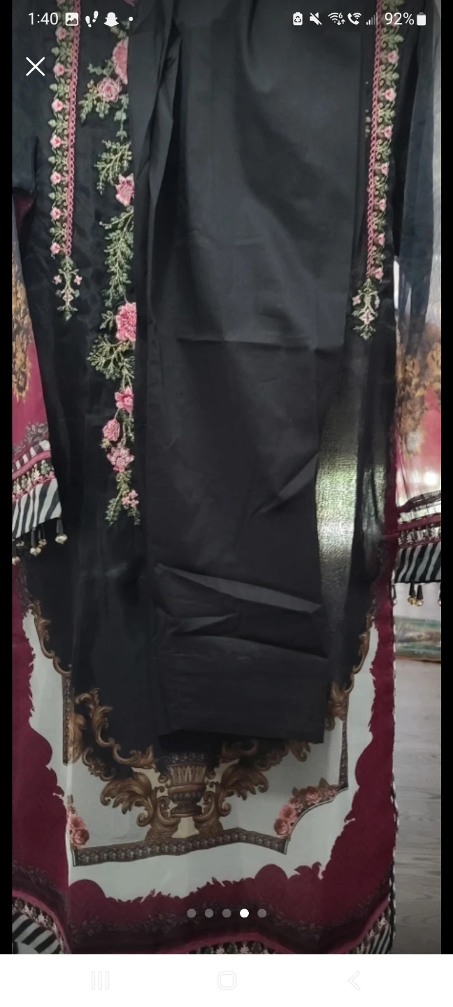 Sapphire Black Embroidered Kurta Set with Pants - photo 5