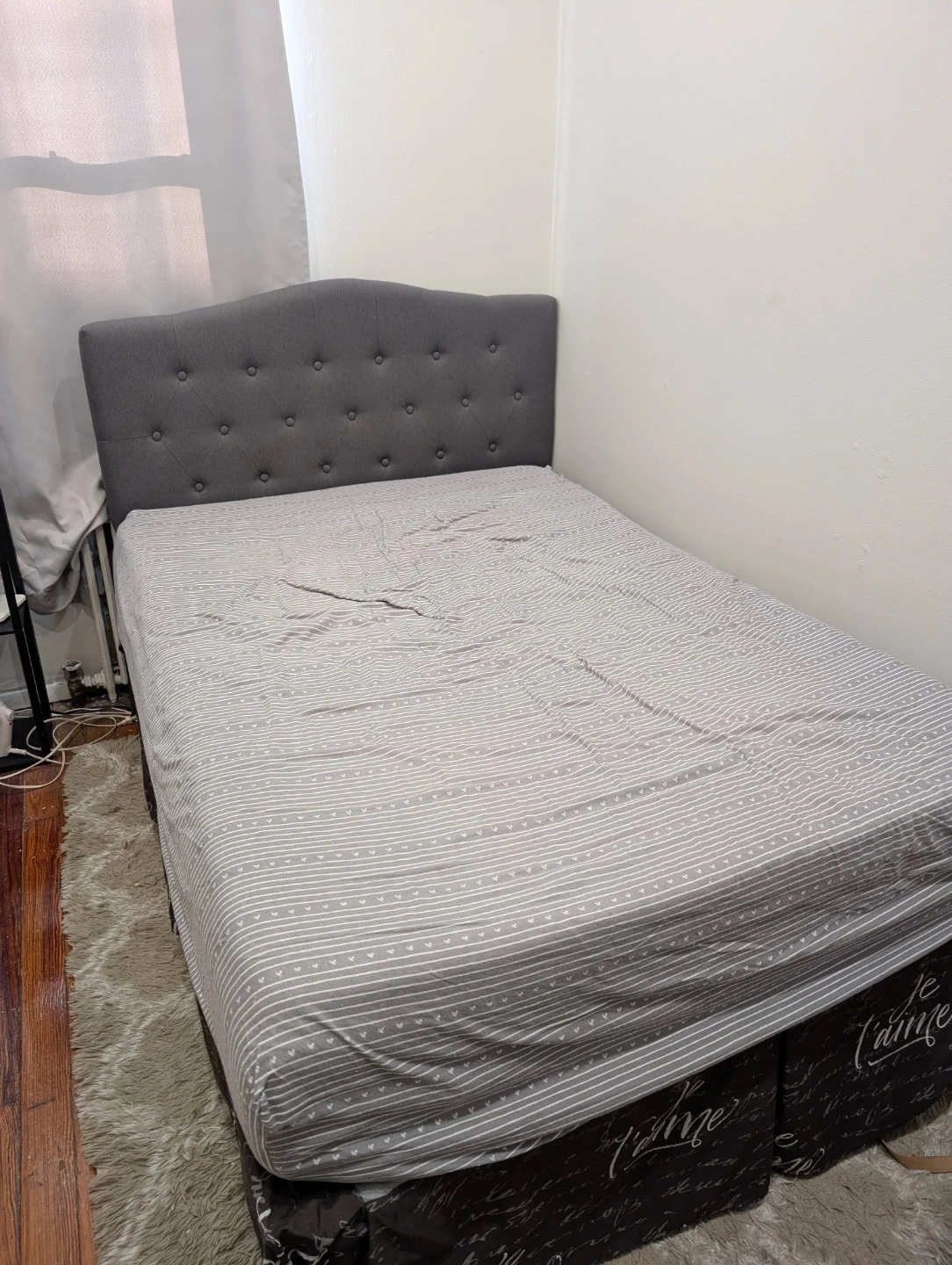 Double size bed, Mattress and headboard
