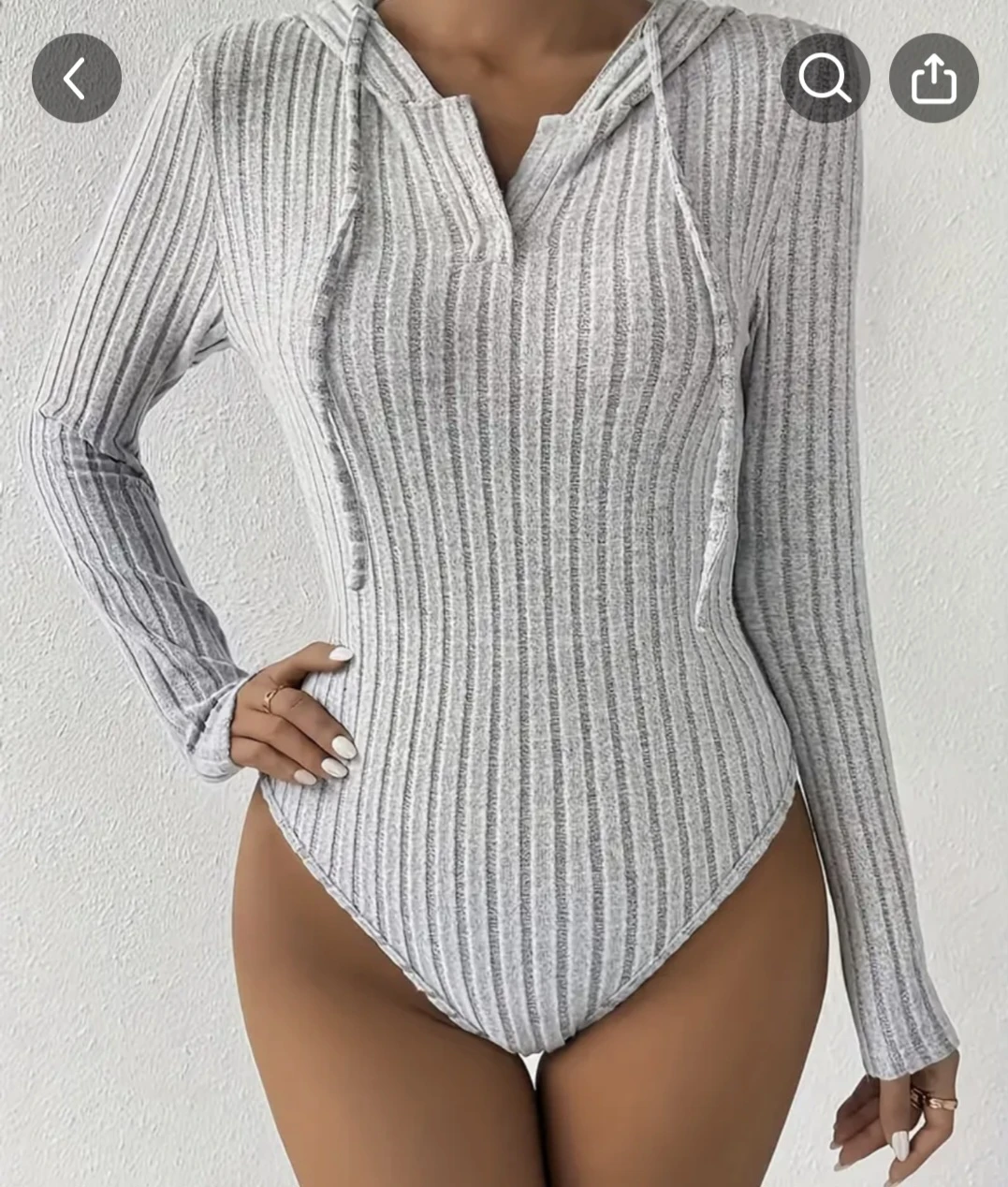 Ribbed Hooded Bodysuit - photo 3