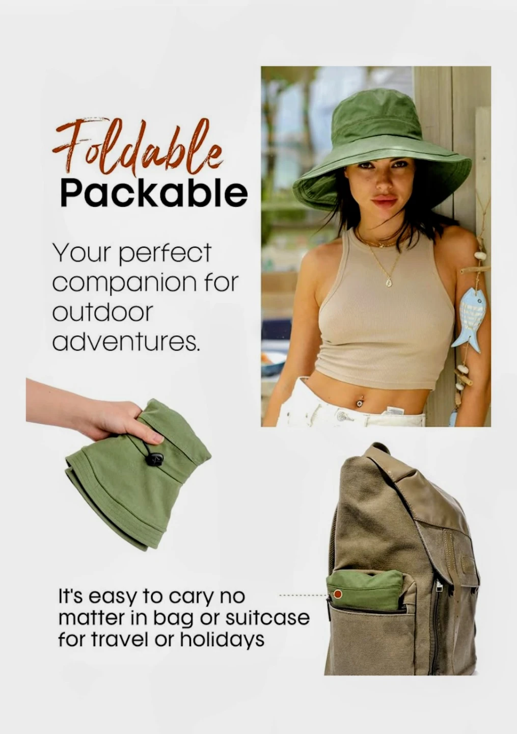 Wide Brim Foldable Packable Sun Hat - photo 5