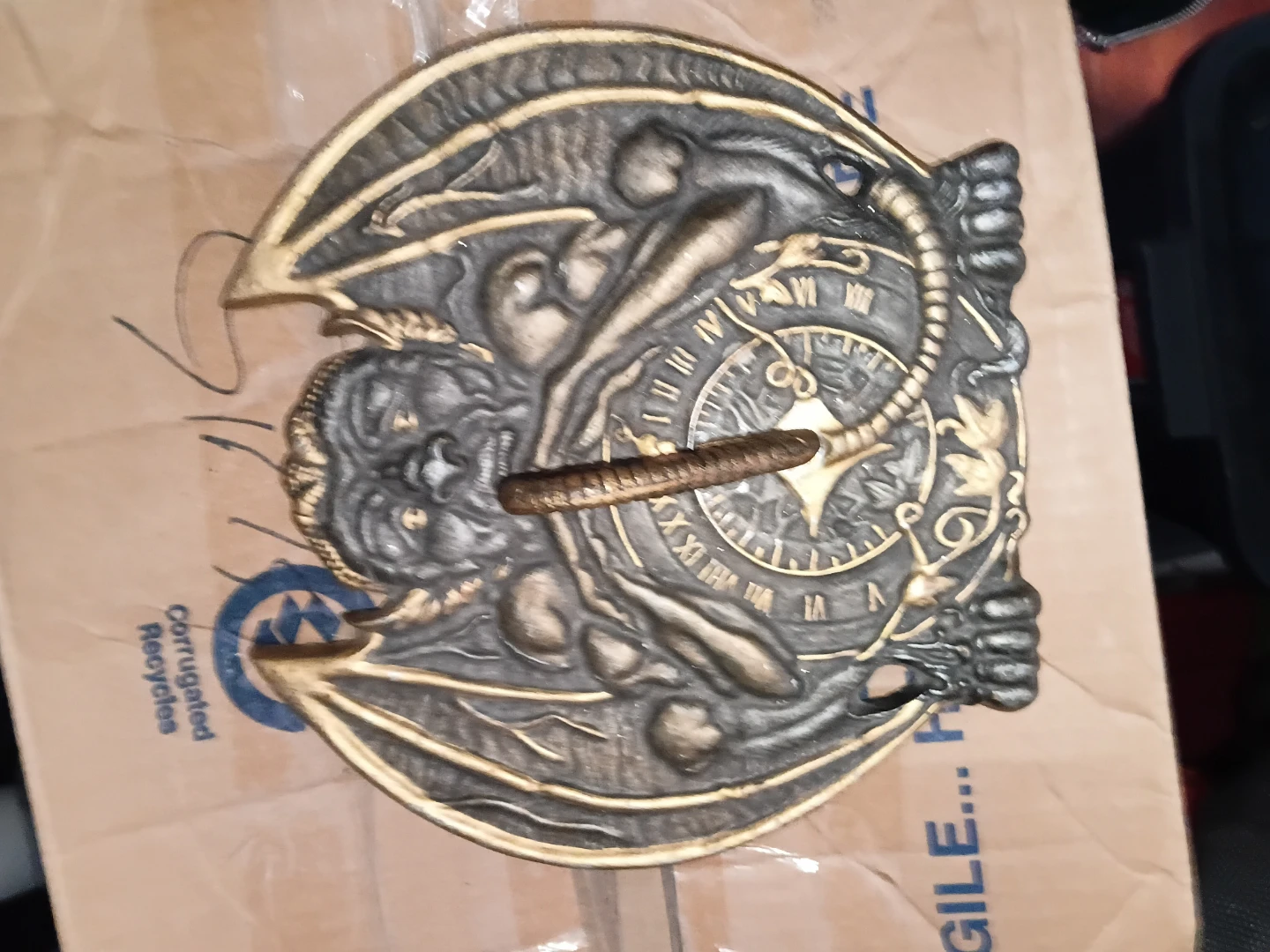 Gargoyle Sundial with Roman Numerals