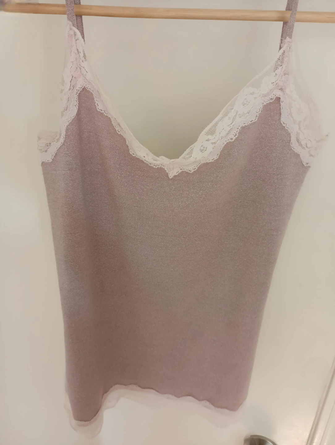 TEZENIS Pink Sparkly Camisole with Lace Trim