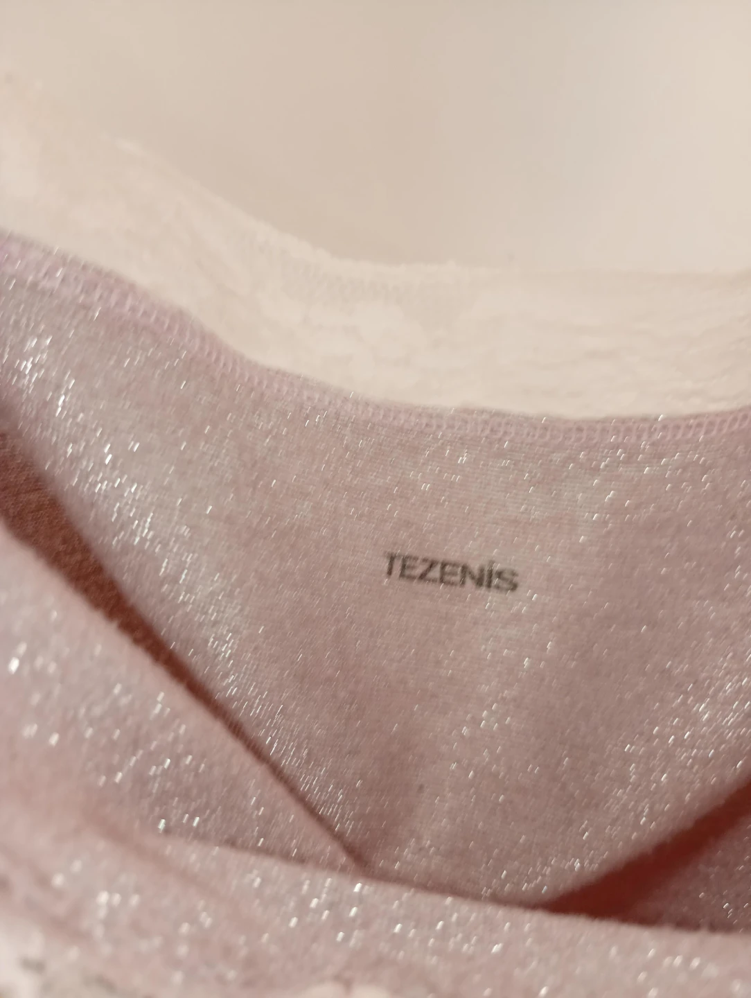 TEZENIS Pink Sparkly Camisole with Lace Trim - photo 3
