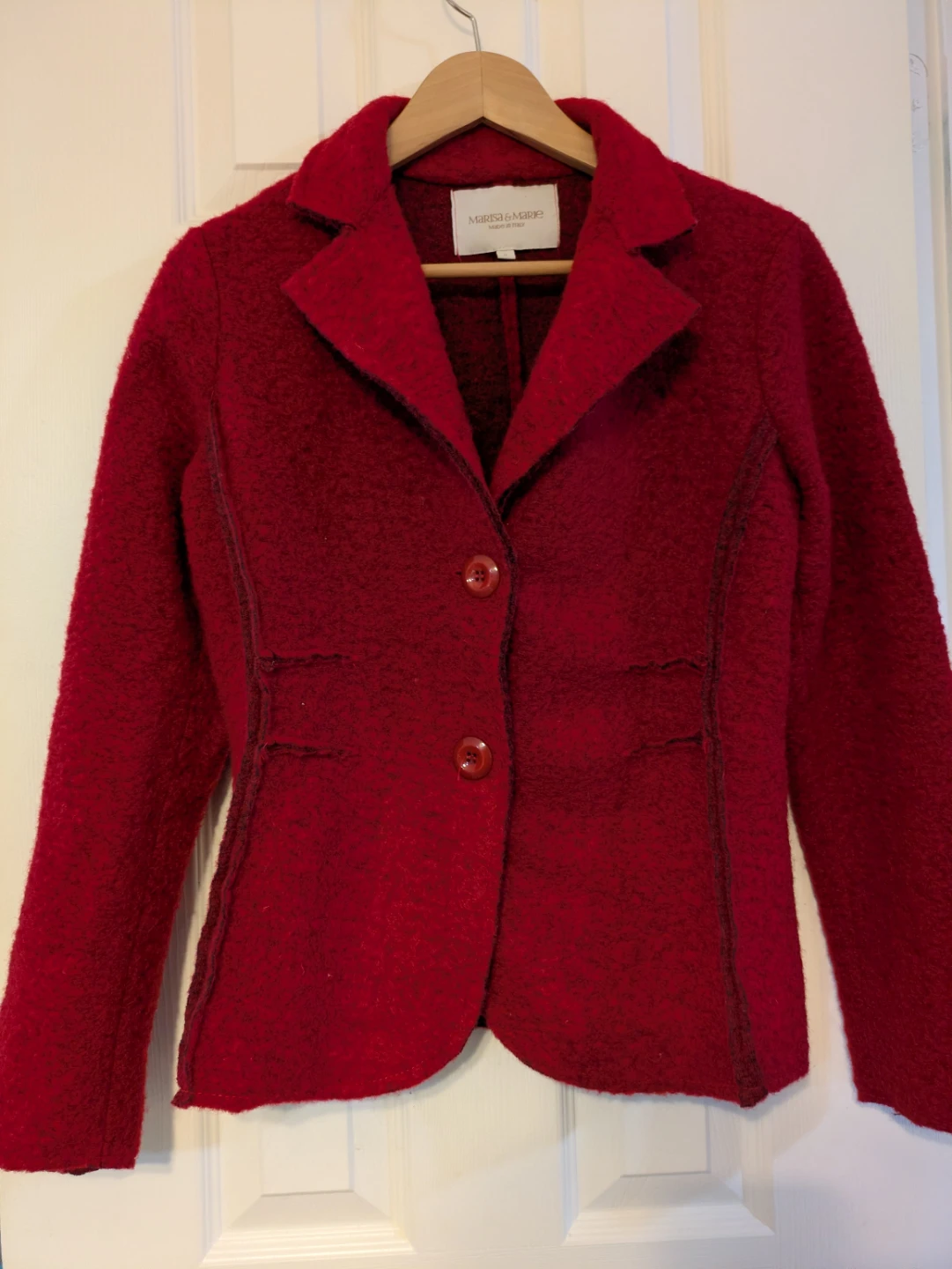 Marisa & Marie Red Wool Blend Blazer Size S