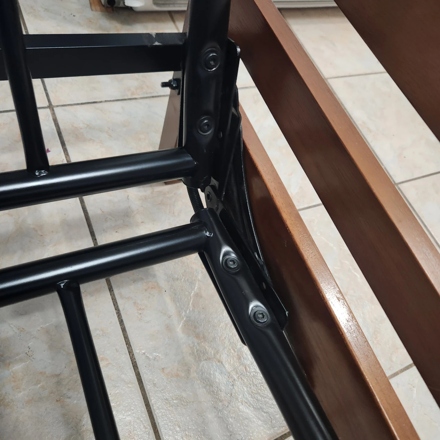 Wooden Futon Frame with Black Mattress - photo 5