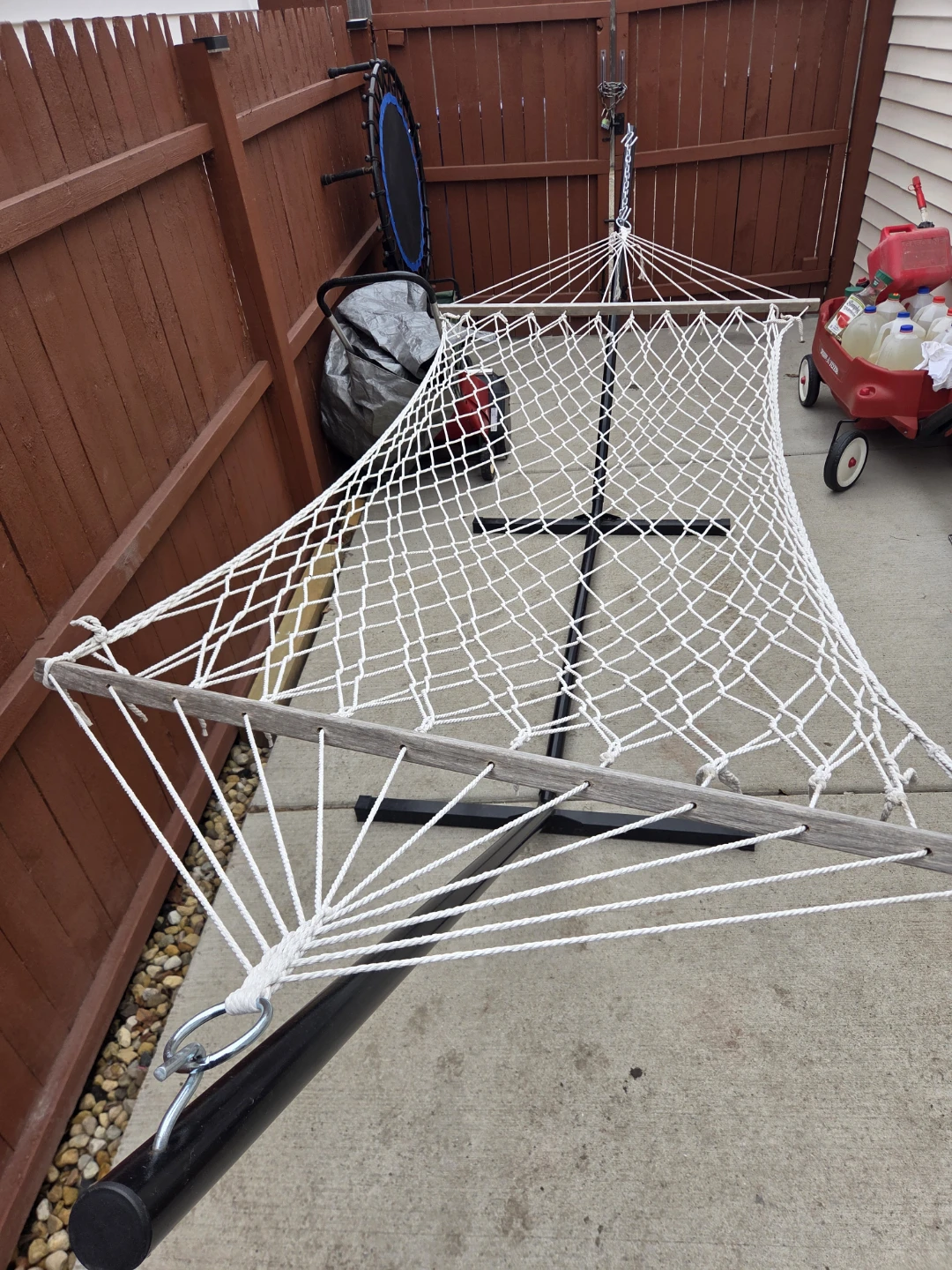 White Rope Hammock with Stand