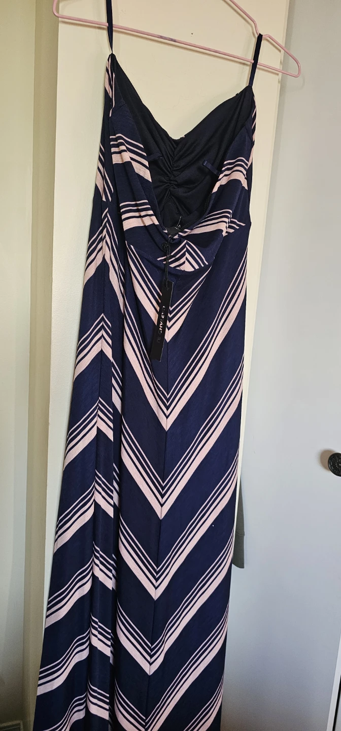 LE CHÂTEAU Maxi Dress - Navy/Pink Stripe - L - photo 4
