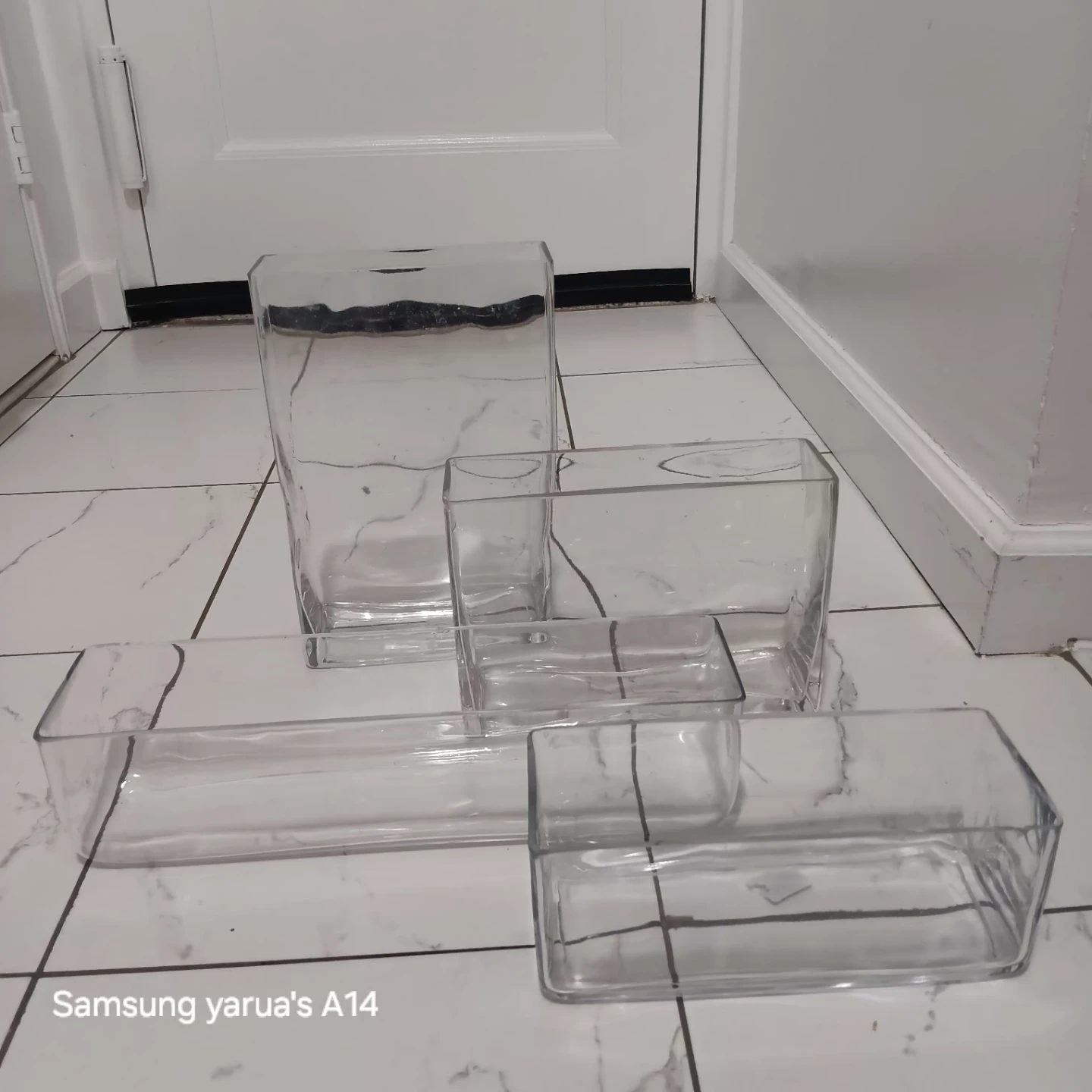Set of 4 Clear Glass Vases