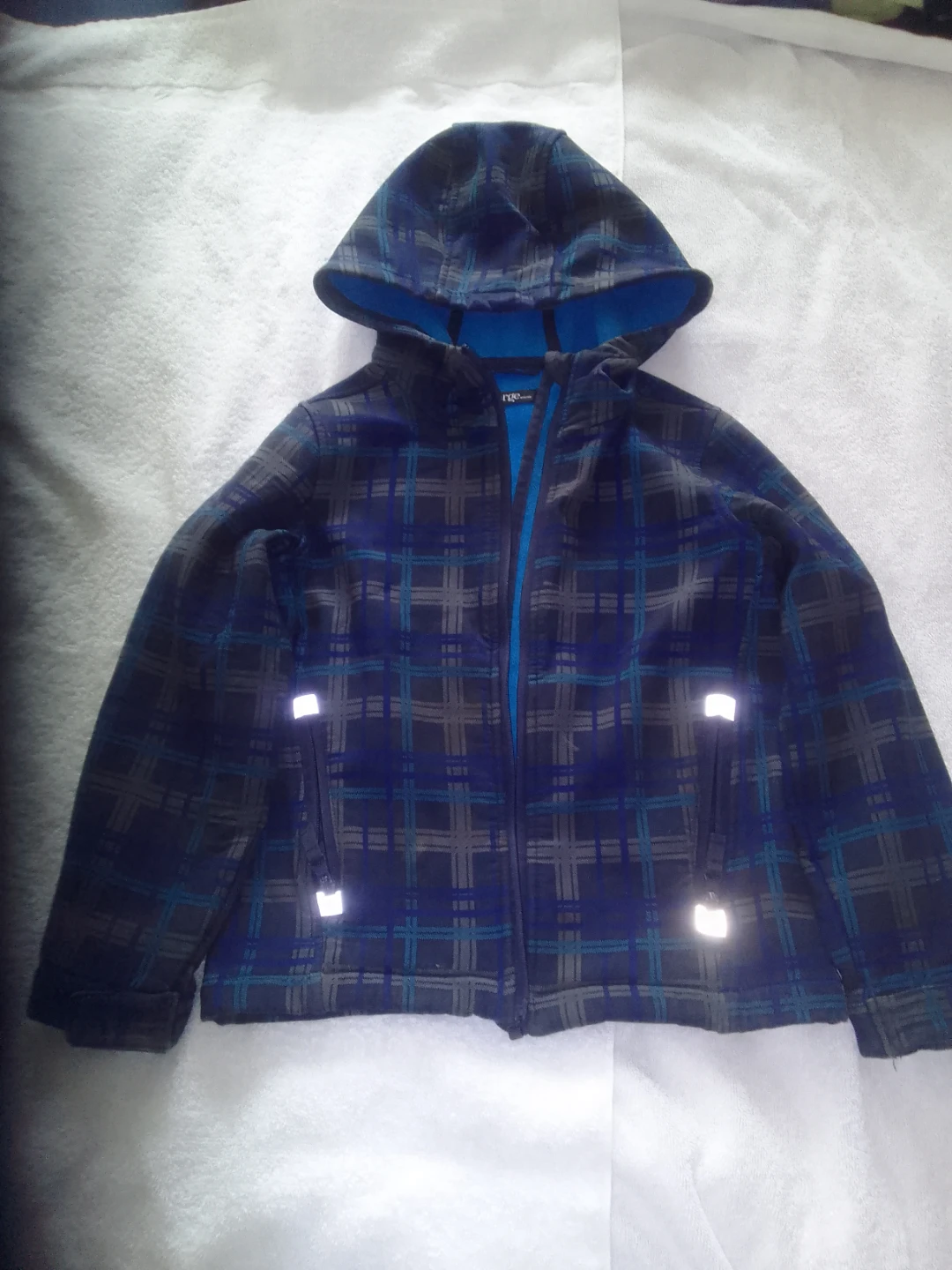 Youth Plaid Softshell Jacket with Reflectors