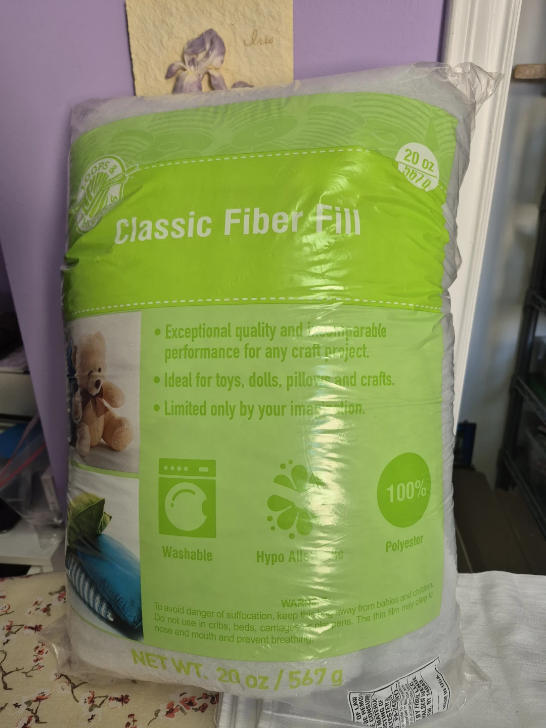 Classic Fiber Fill 20 oz / 567g Polyester, used 2oz