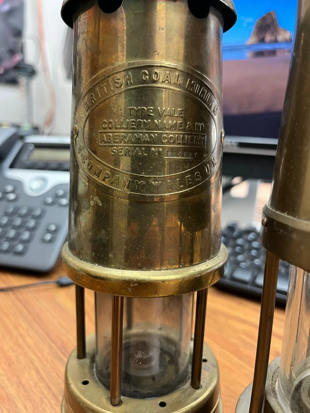 Vintage Brass Miner's Lamps - Aberaman Colliery - photo 3