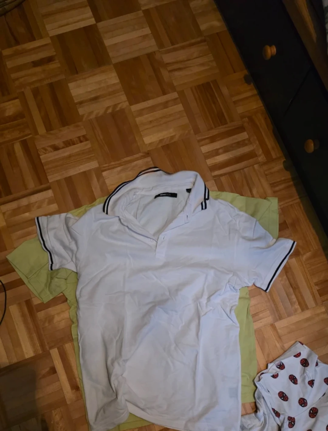 NOVA MEN White Polo Shirt with Black Trim 🥕