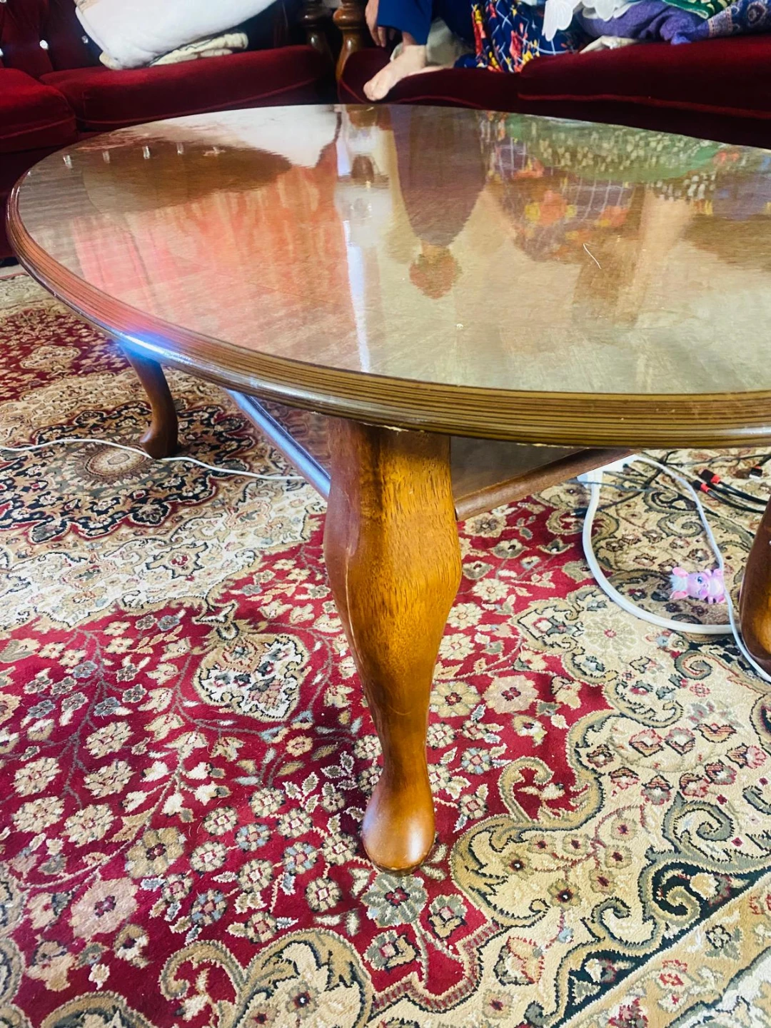 Oval Coffee Table with Wooden Base - photo 2