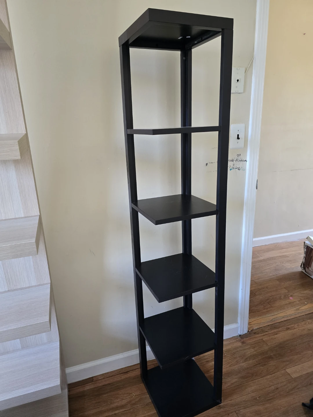 Black 5-Shelf Ladder Bookshelf - photo 2