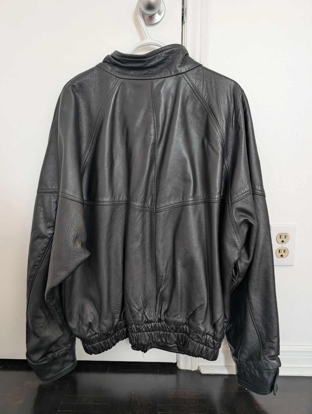 CASINO RAMA XXL Black Leather Bomber Jacket Doldan Fashion - photo 2