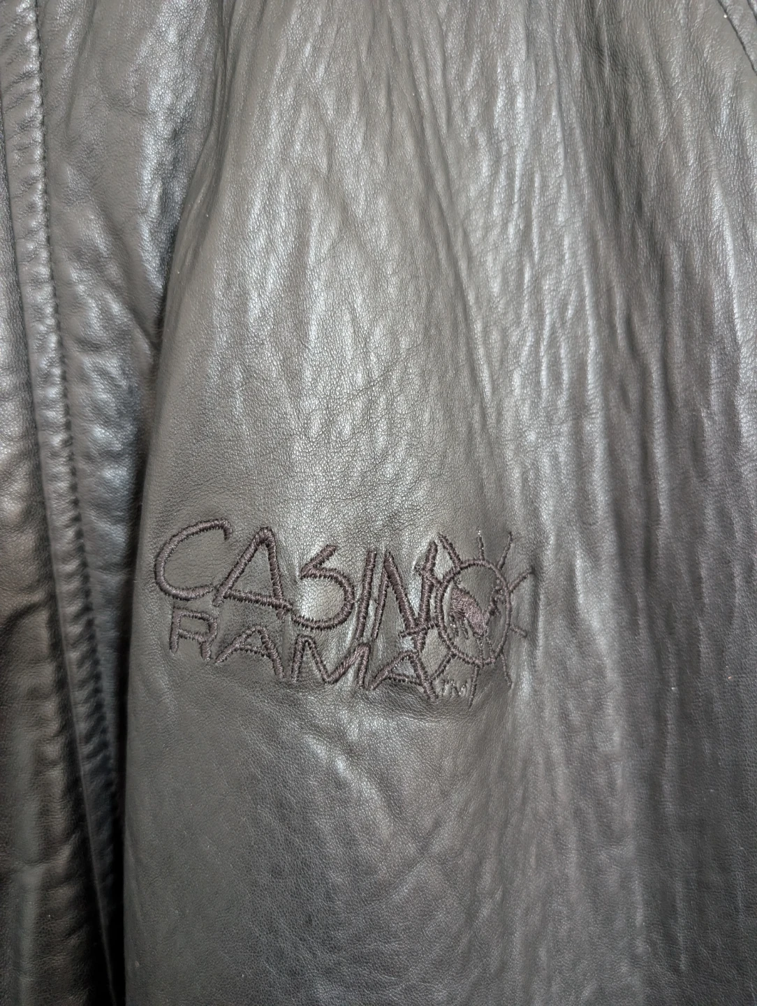 CASINO RAMA XXL Black Leather Bomber Jacket Doldan Fashion - photo 3