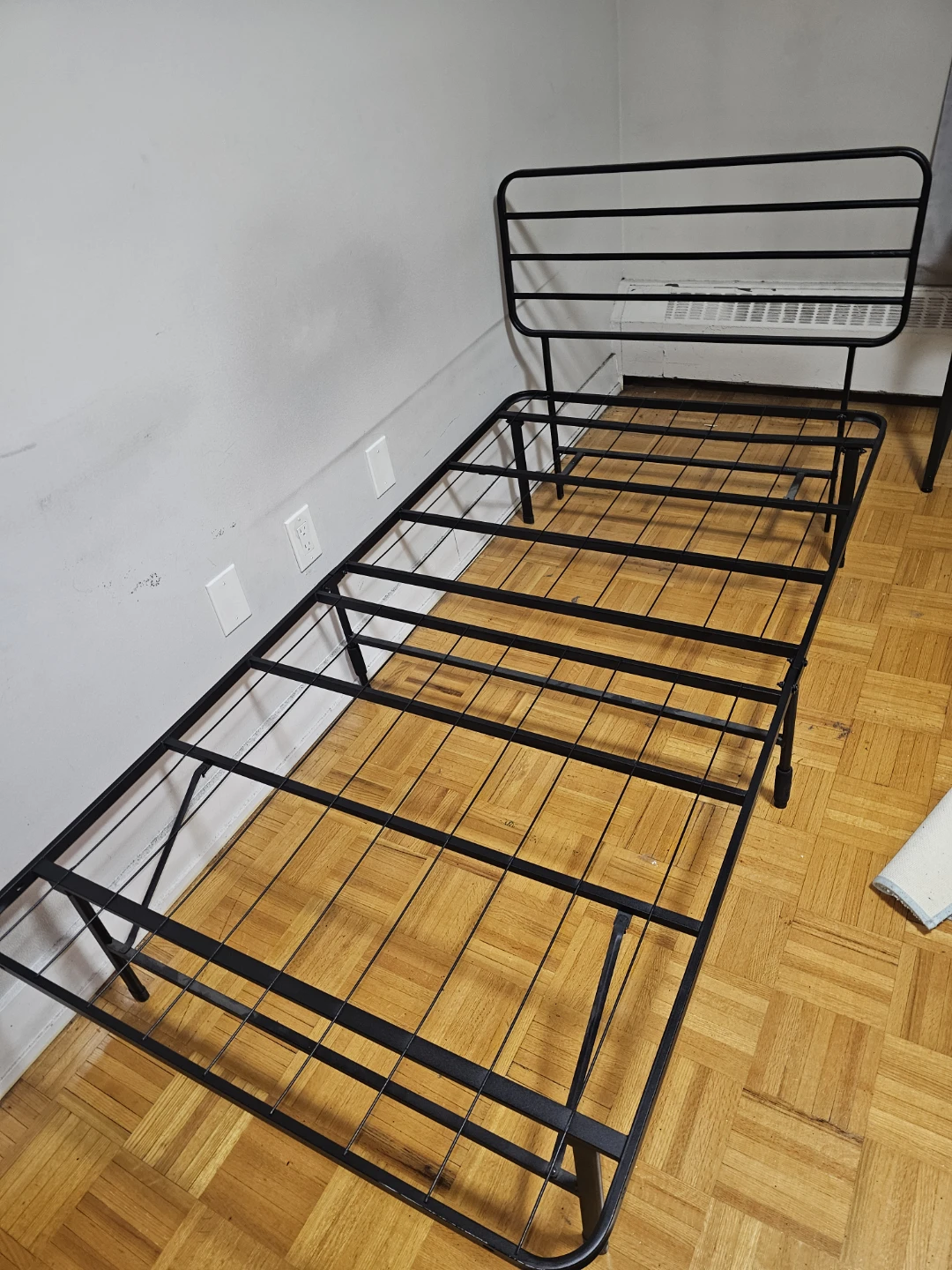 Black Metal Bed Frame with Headboard - Twin.