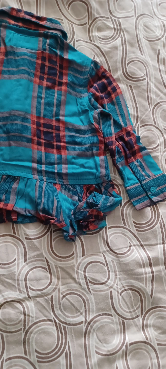 Cherokee Plaid Ruffle Shirt - Size 5M