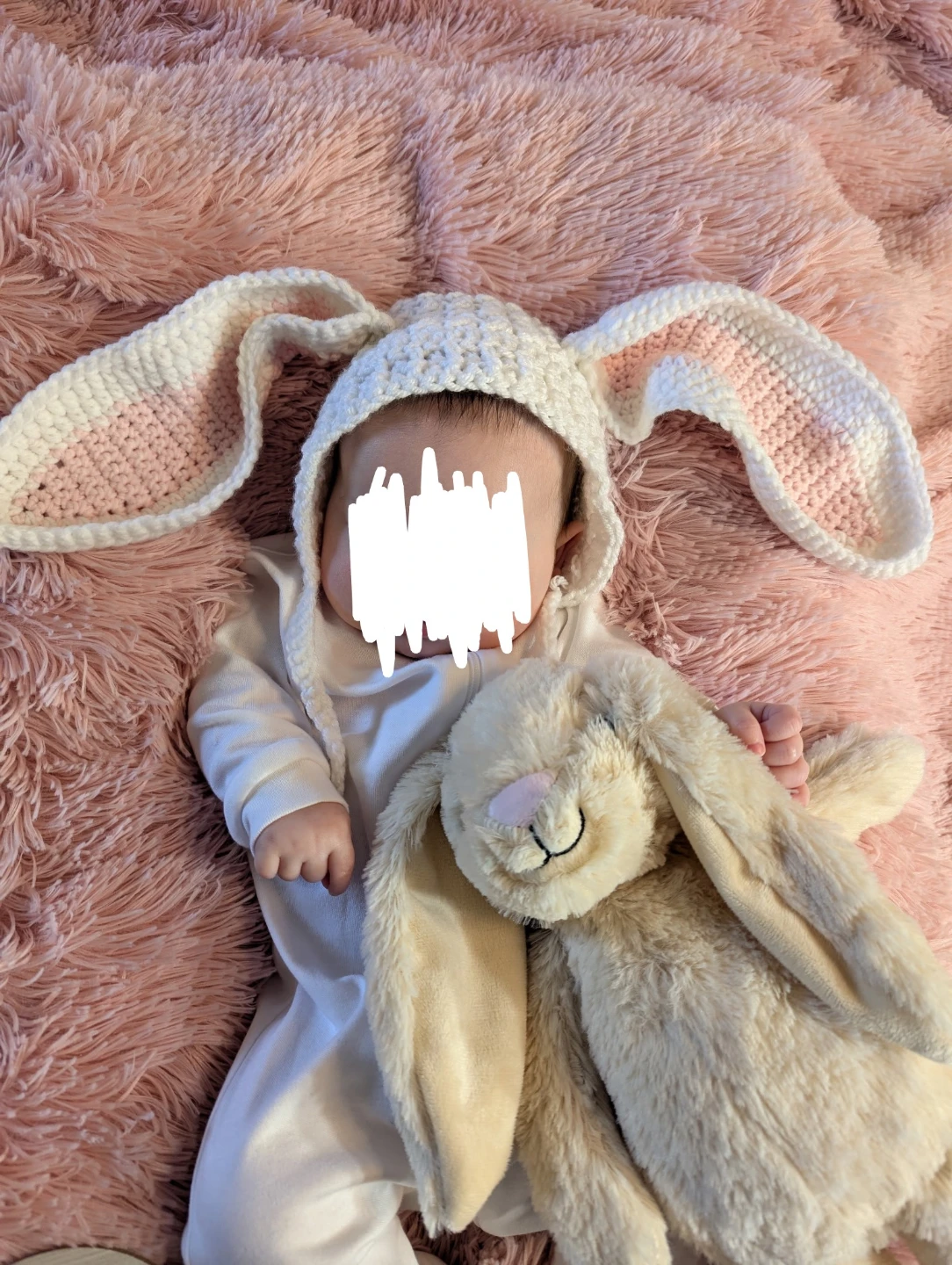 Crocheted Bunny Hat with Pink Ears - photo 4