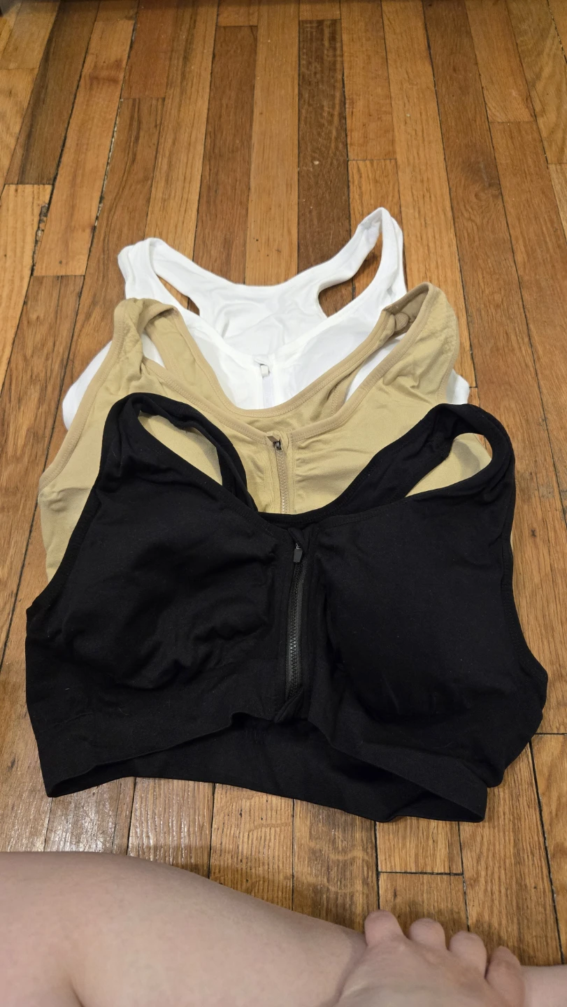 ohlyah Women's Zipper Front Sports Bra - Racerback Yoga Bra