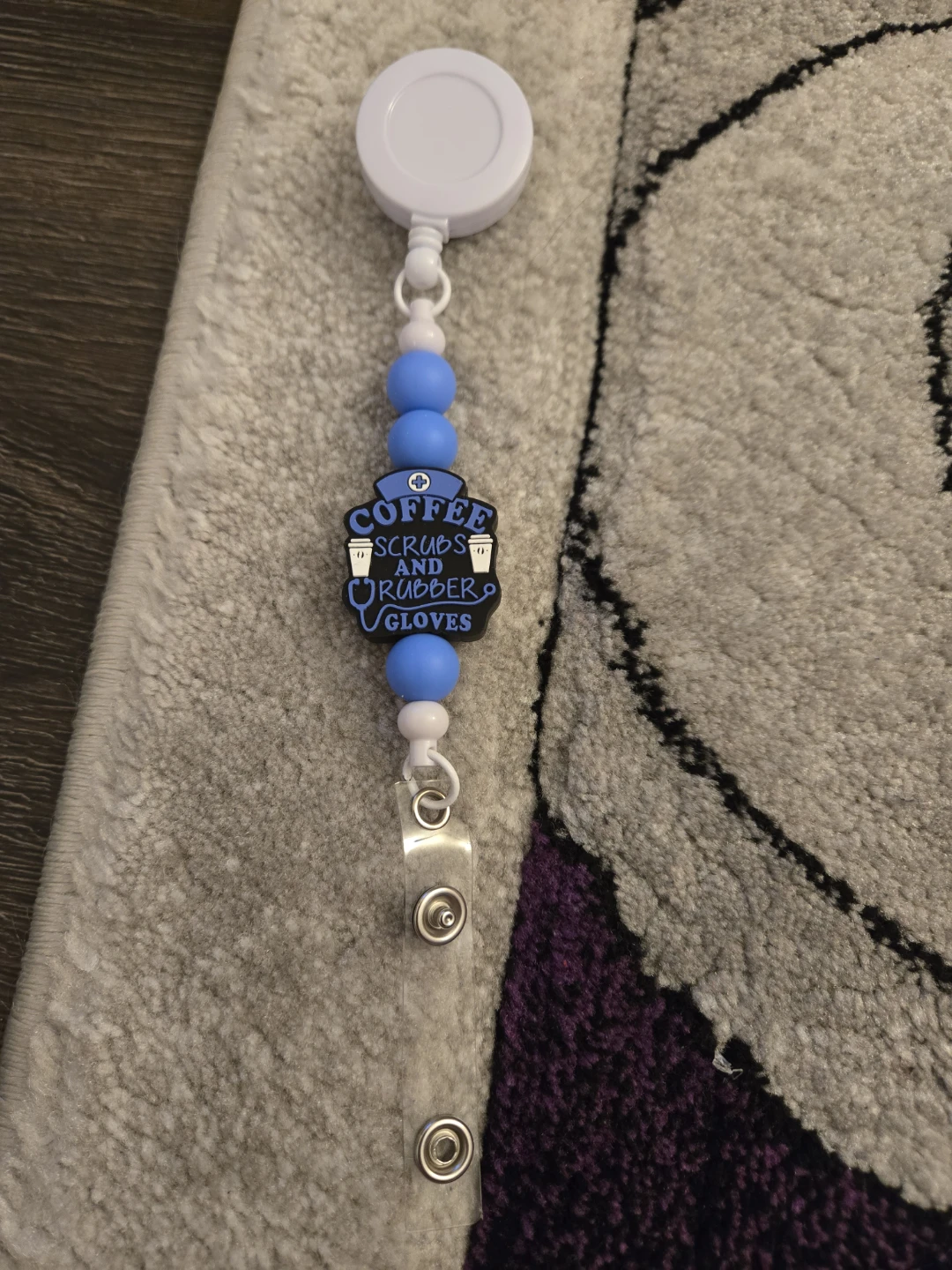 Retractable Badge Holder with silicone beads