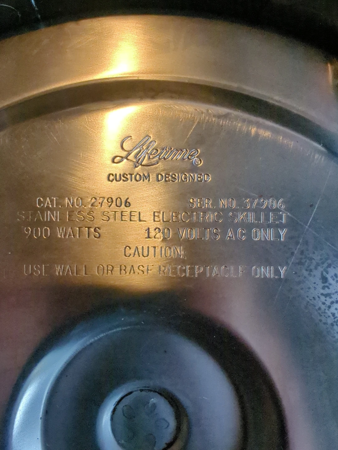 Lifetime Stainless Steel Electric Skillet 900W - photo 3