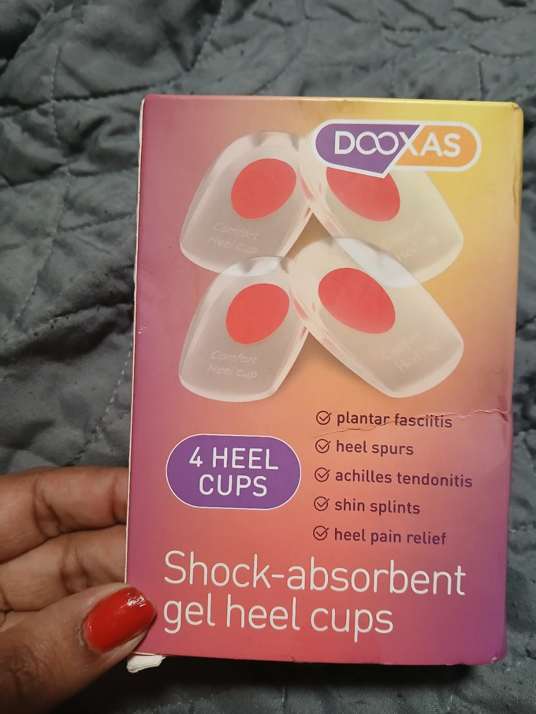 DOOXAS Shock-Absorbent Gel Heel Cups - 4 Pack