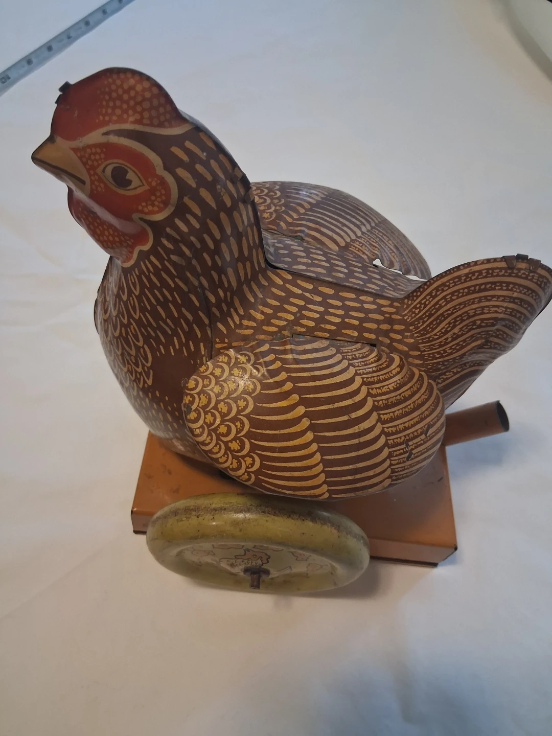 Vintage Tin Lithographed Wind-Up Chicken Toy
