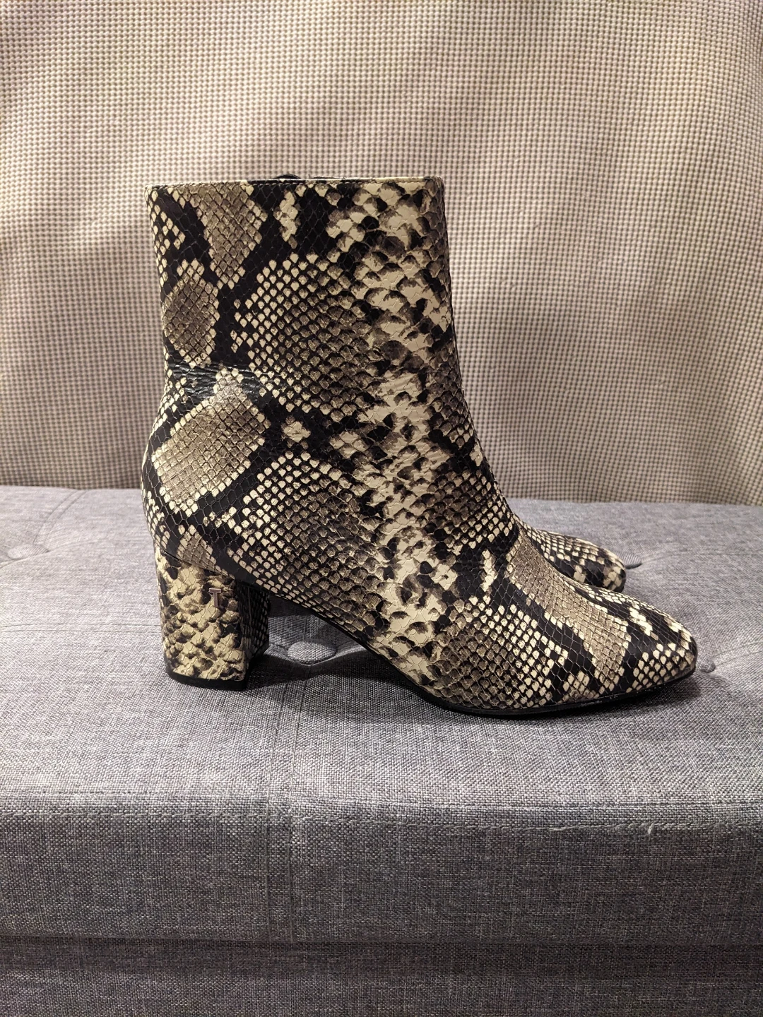 Ted Baker Size 7 Snake Print Block Heel Ankle Boots - photo 3
