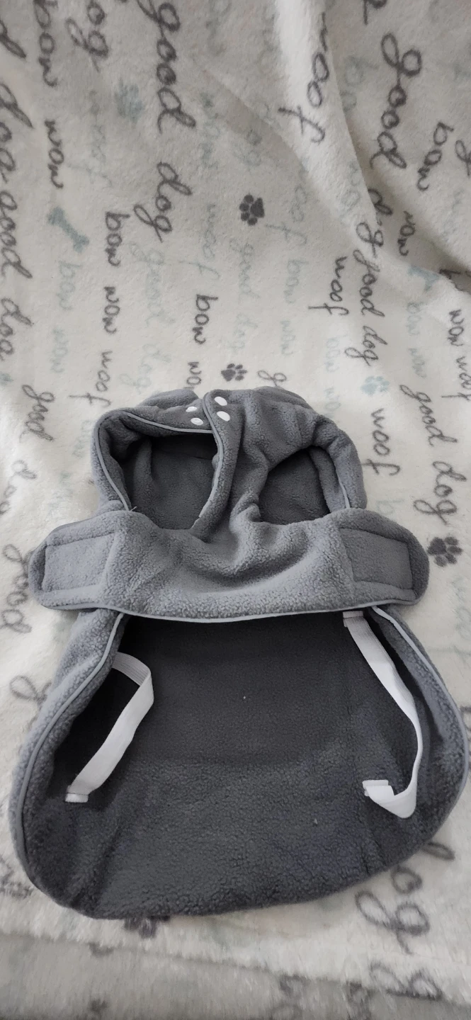 Grey Fleece Dog Coat - Size Small - photo 2