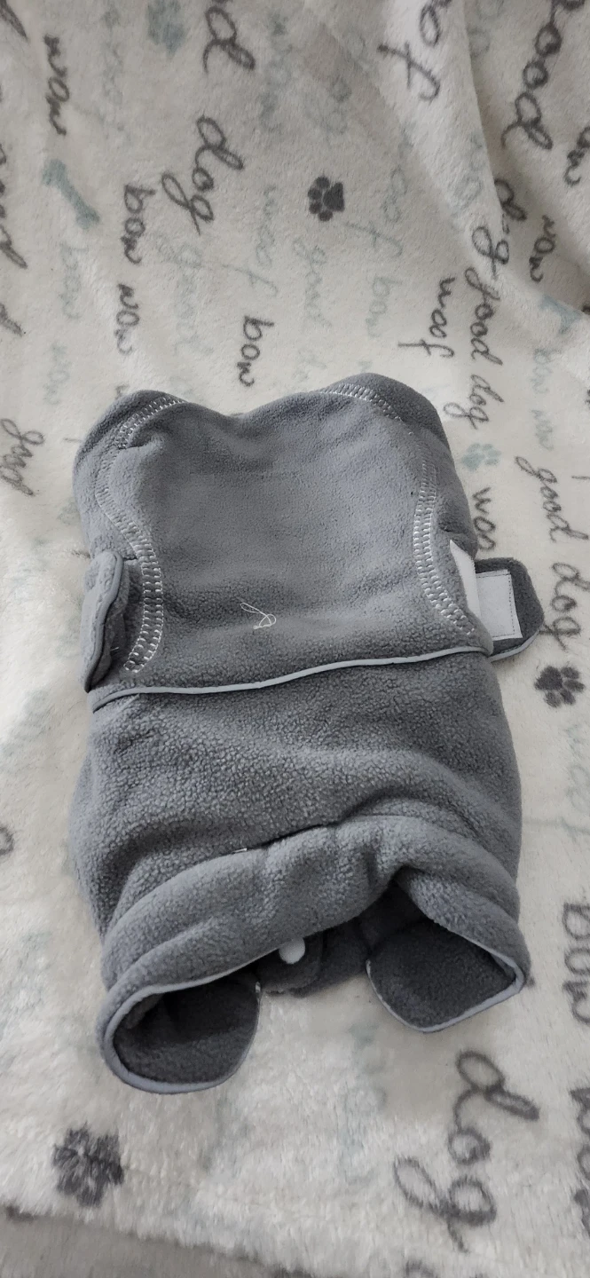 Grey Fleece Dog Coat - Size Small - photo 3