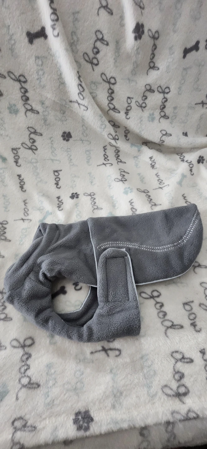 Grey Fleece Dog Coat - Size Small - photo 4