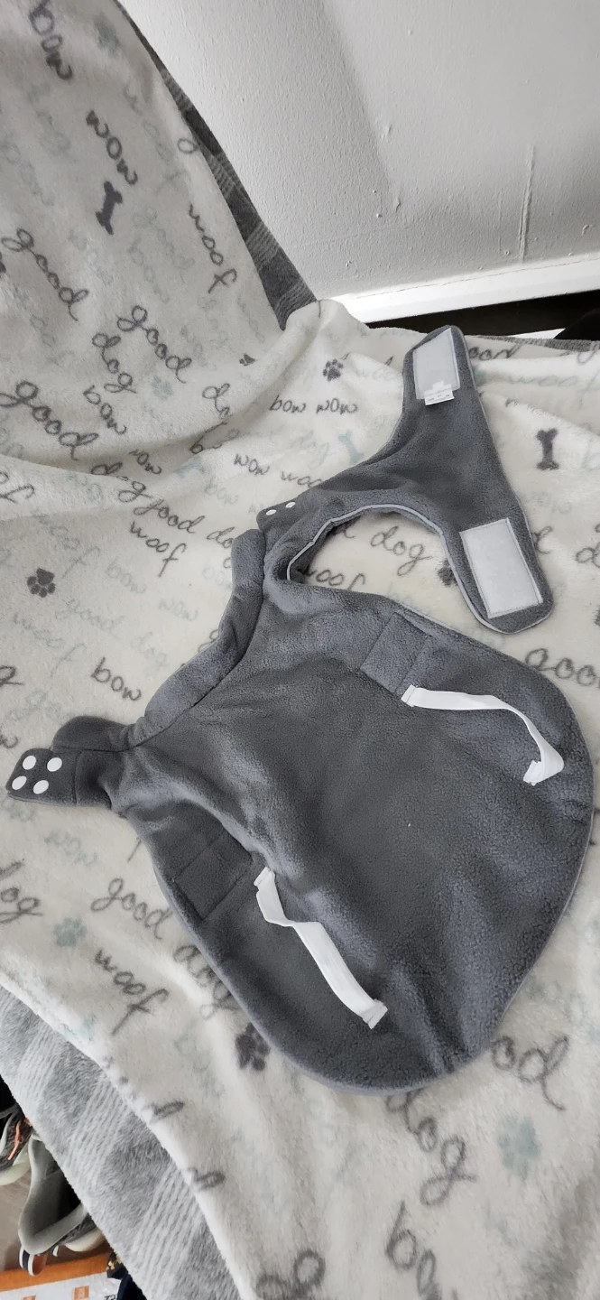 Grey Fleece Dog Coat - Size Small - photo 5