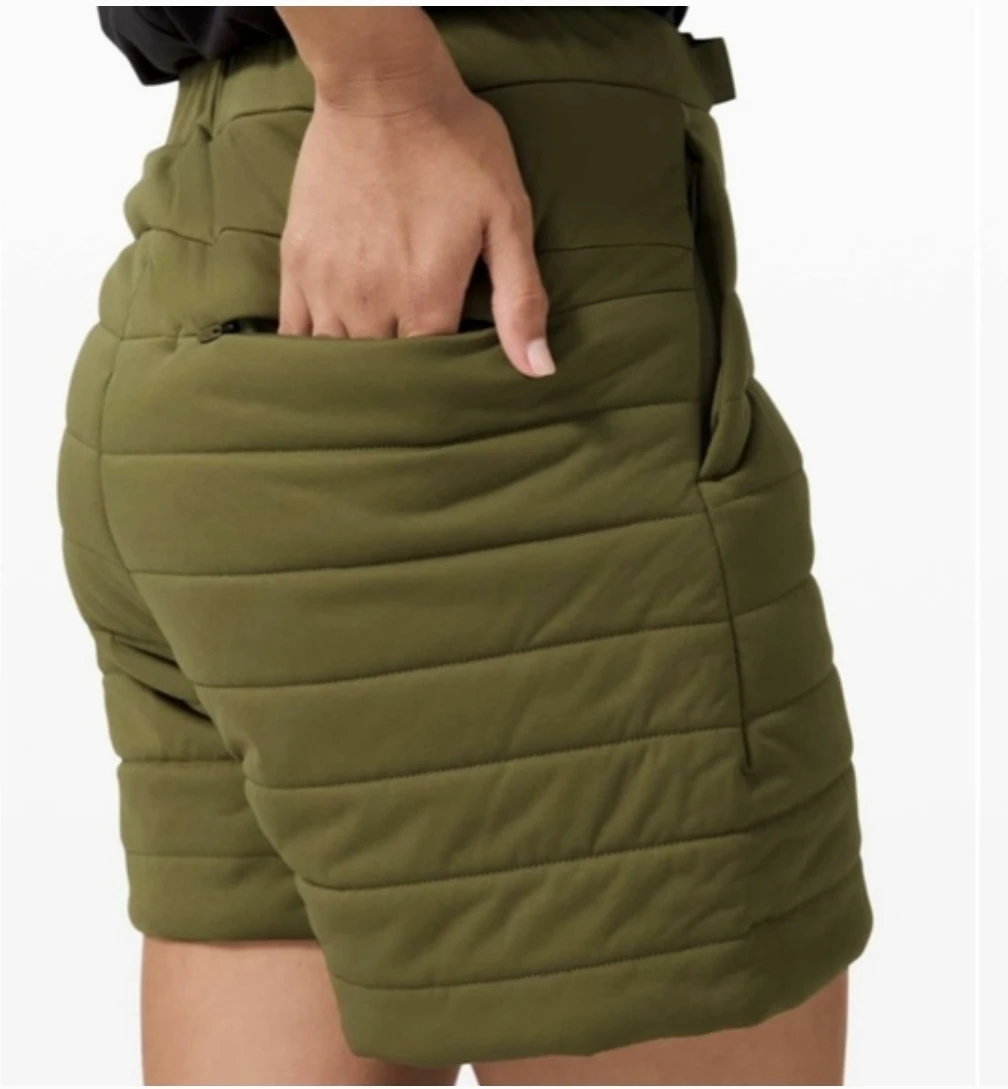 Lululemon Dynamic Movement Quilted Belted Shorts - Olive Green - photo 2
