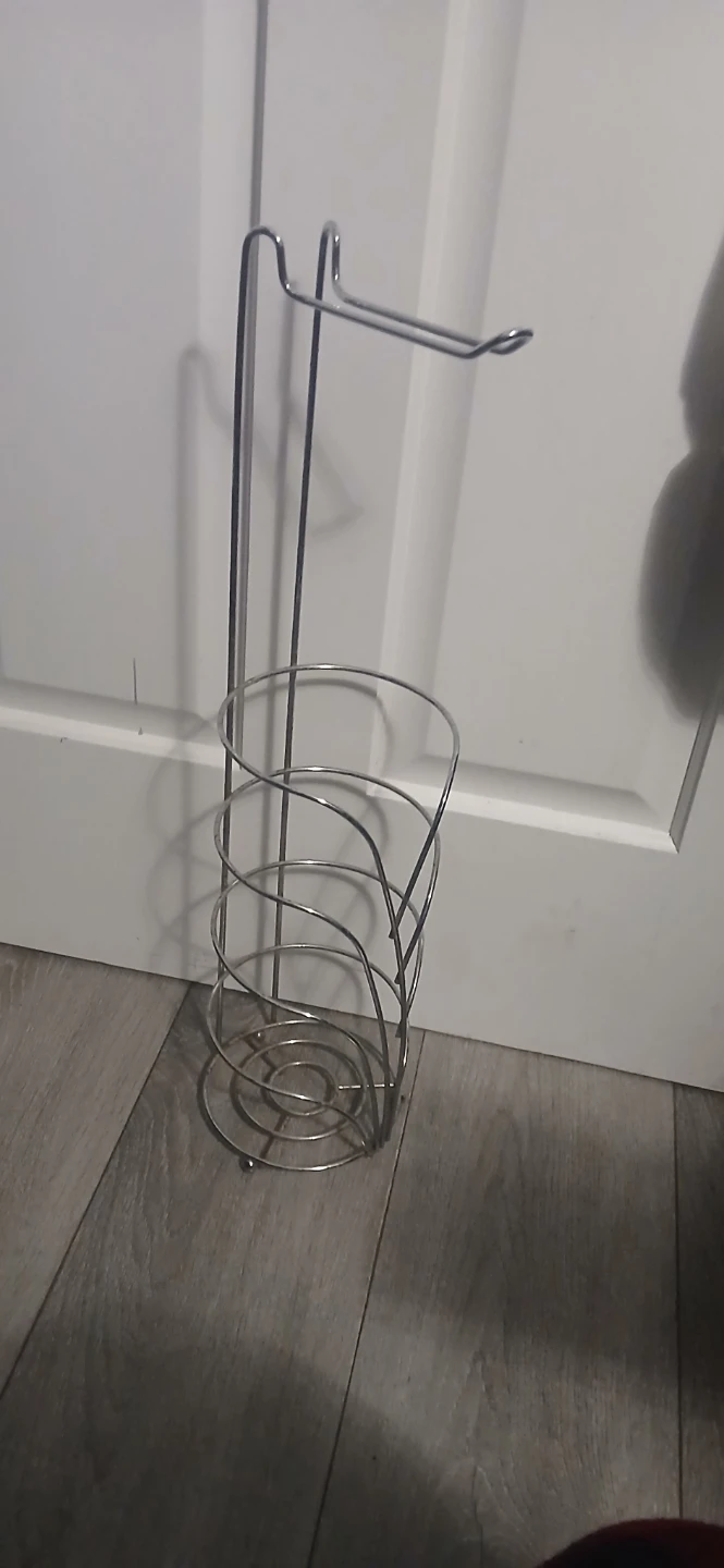 Silver Metal Toilet Paper Holder Stand
