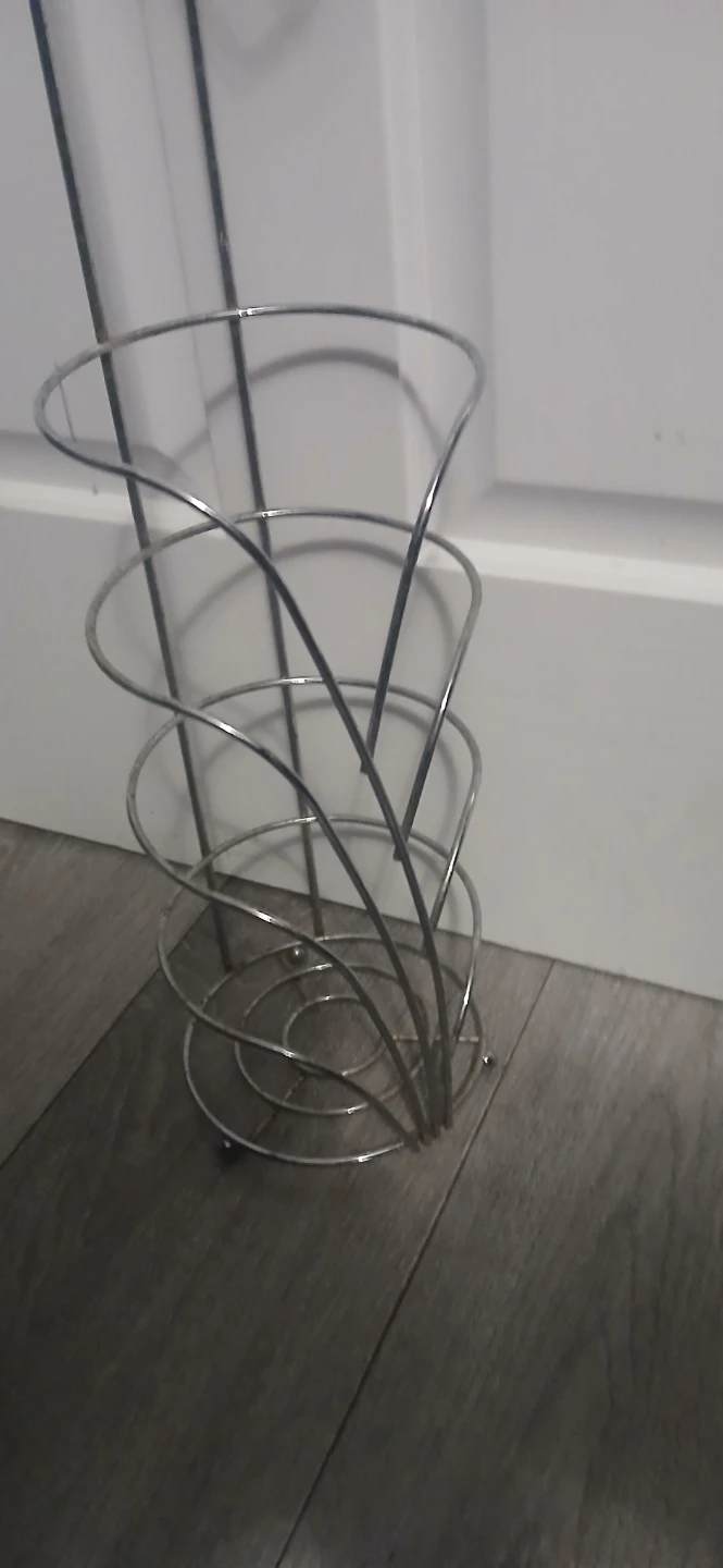 Silver Metal Toilet Paper Holder Stand - photo 2