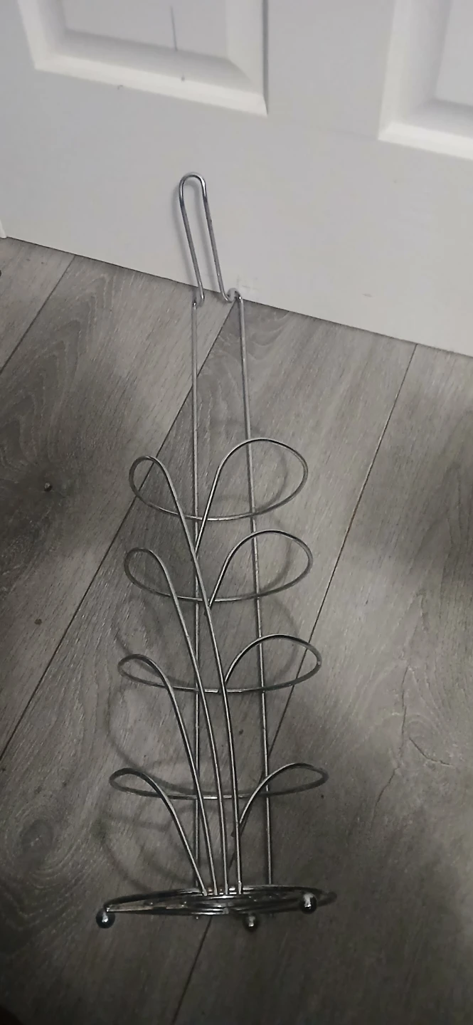 Silver Metal Toilet Paper Holder Stand - photo 3