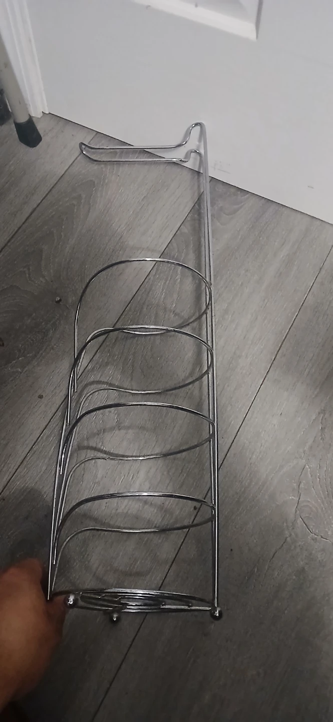 Silver Metal Toilet Paper Holder Stand - photo 4