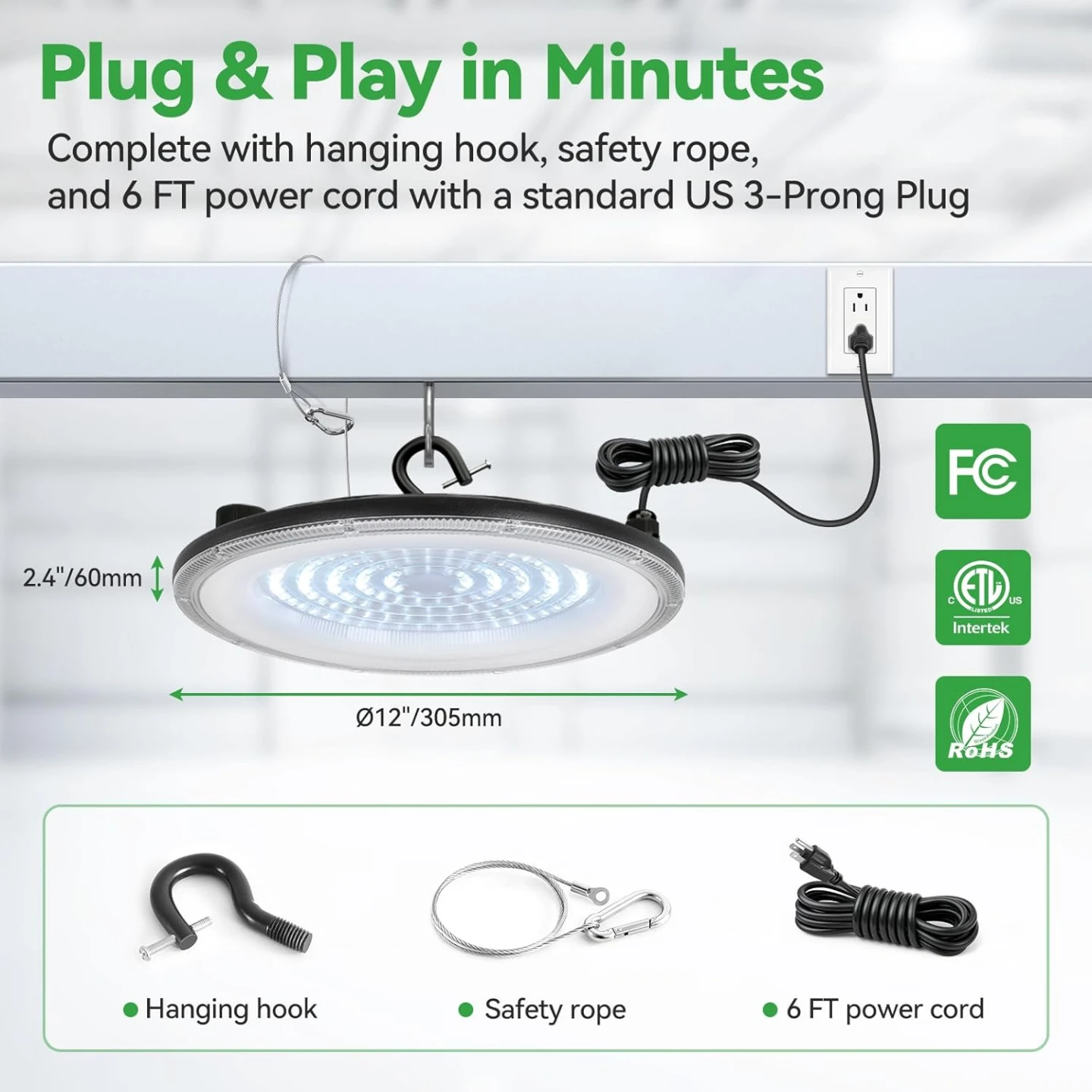 High Bay Lights Shop Lighting LED UFO 2 Pack New in Box - photo 3