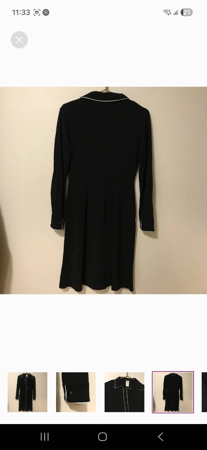 Holt Renfrew DESIGN STUDIO Black Dress with White Piping - photo 4
