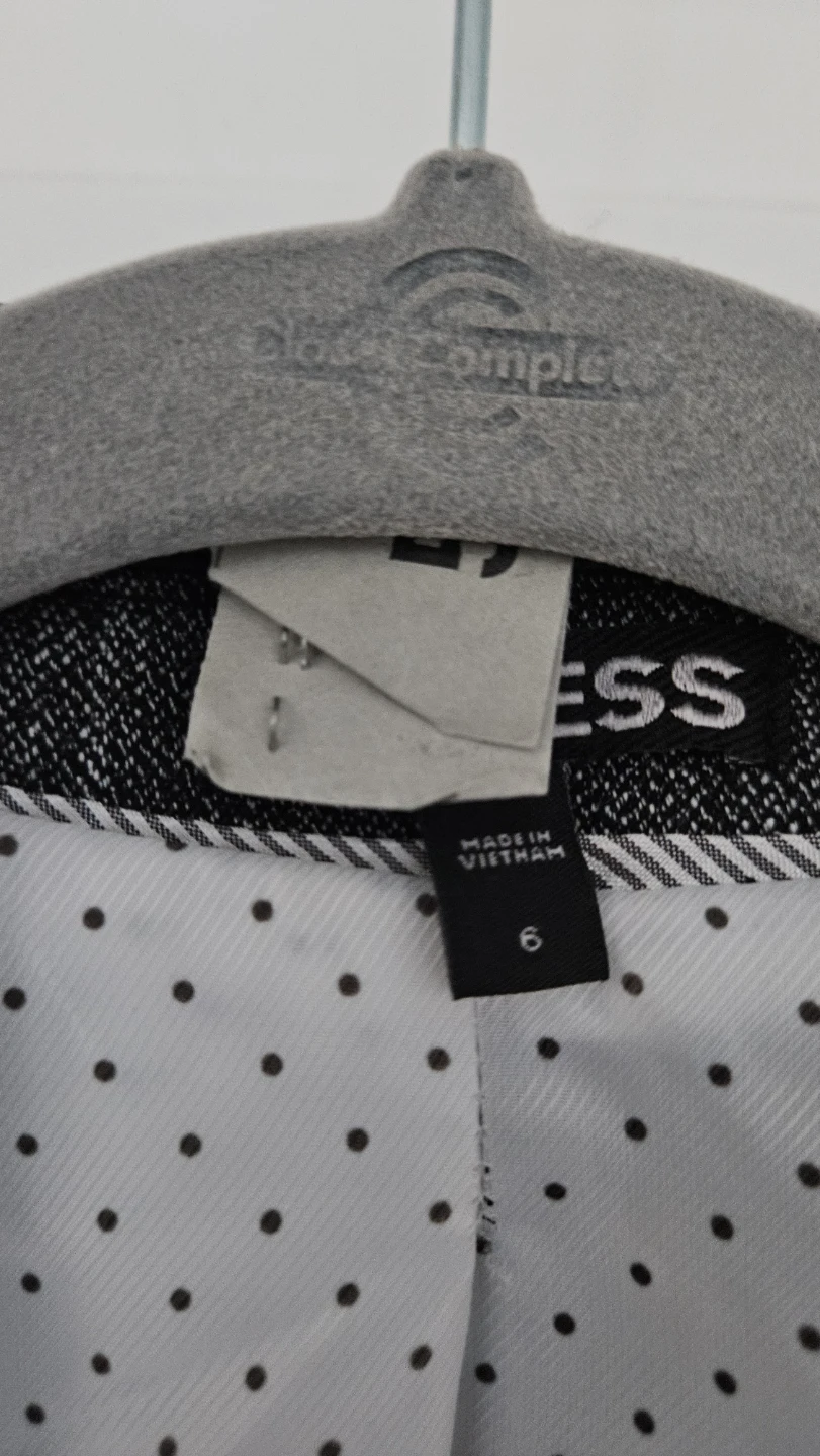 Size 6 - Express Women's Black & Grey Tweed Blazer - photo 2